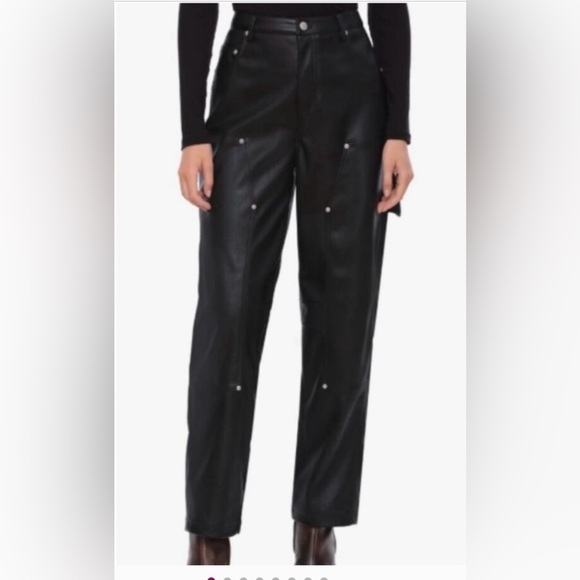 Avec Les Filles Pants - NWT Avec Les Filles Faux Leather Cargo Barrel Pants Size 8